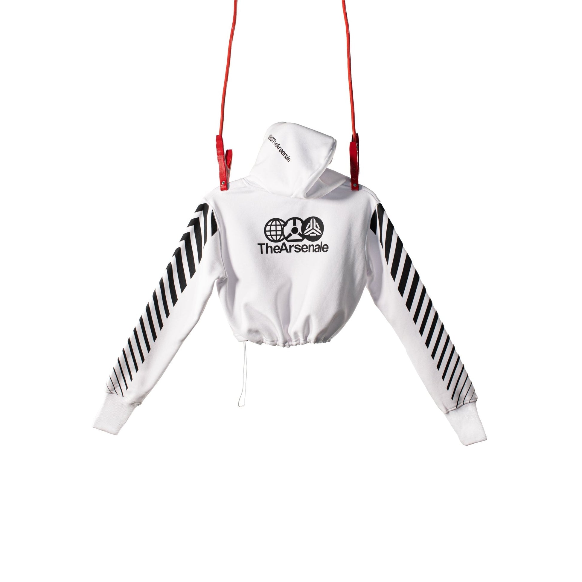 CROP TOP  HOODIE WHITE - TheArsenale