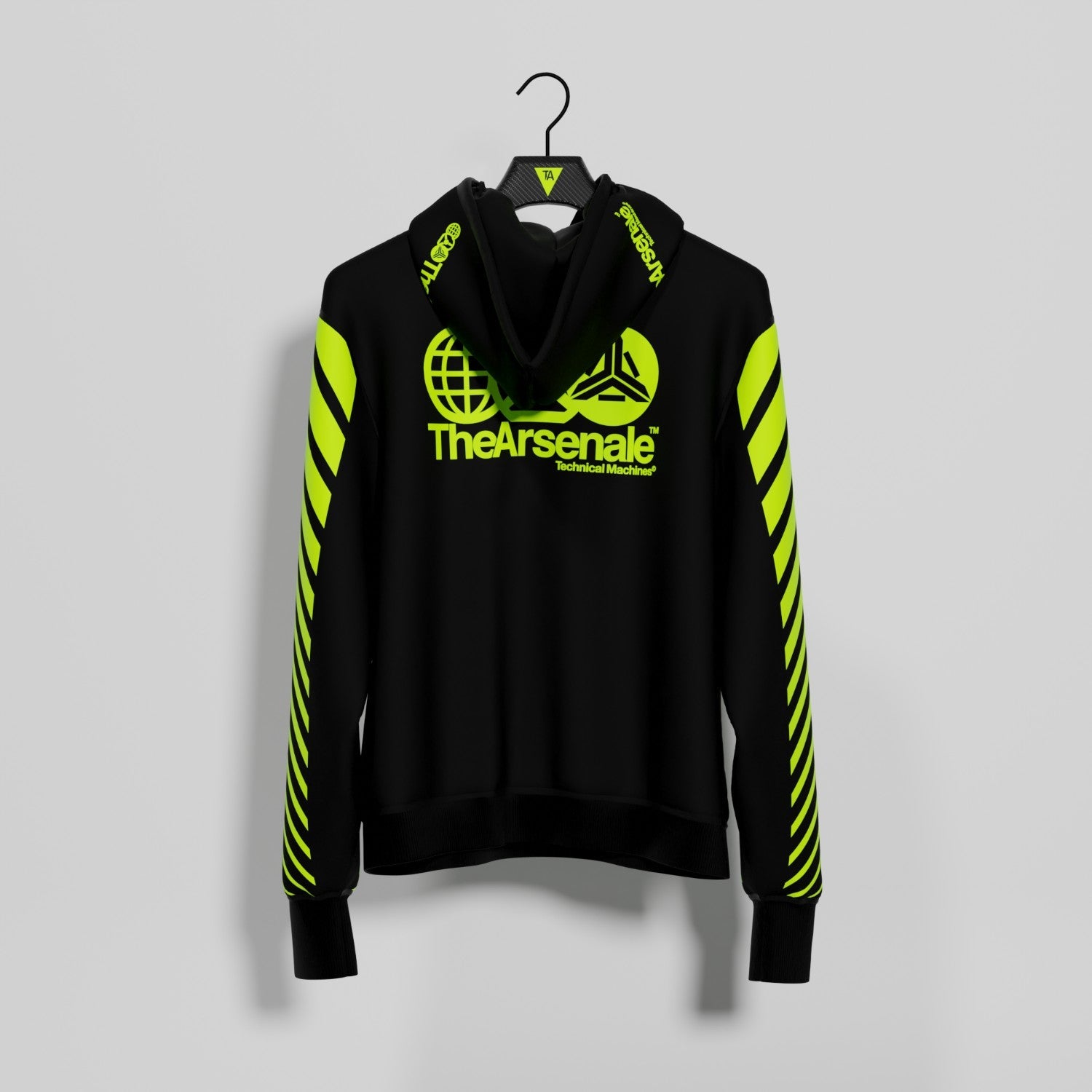 TRANSMISSION HOODIE BLACK YELLOW - TheArsenale