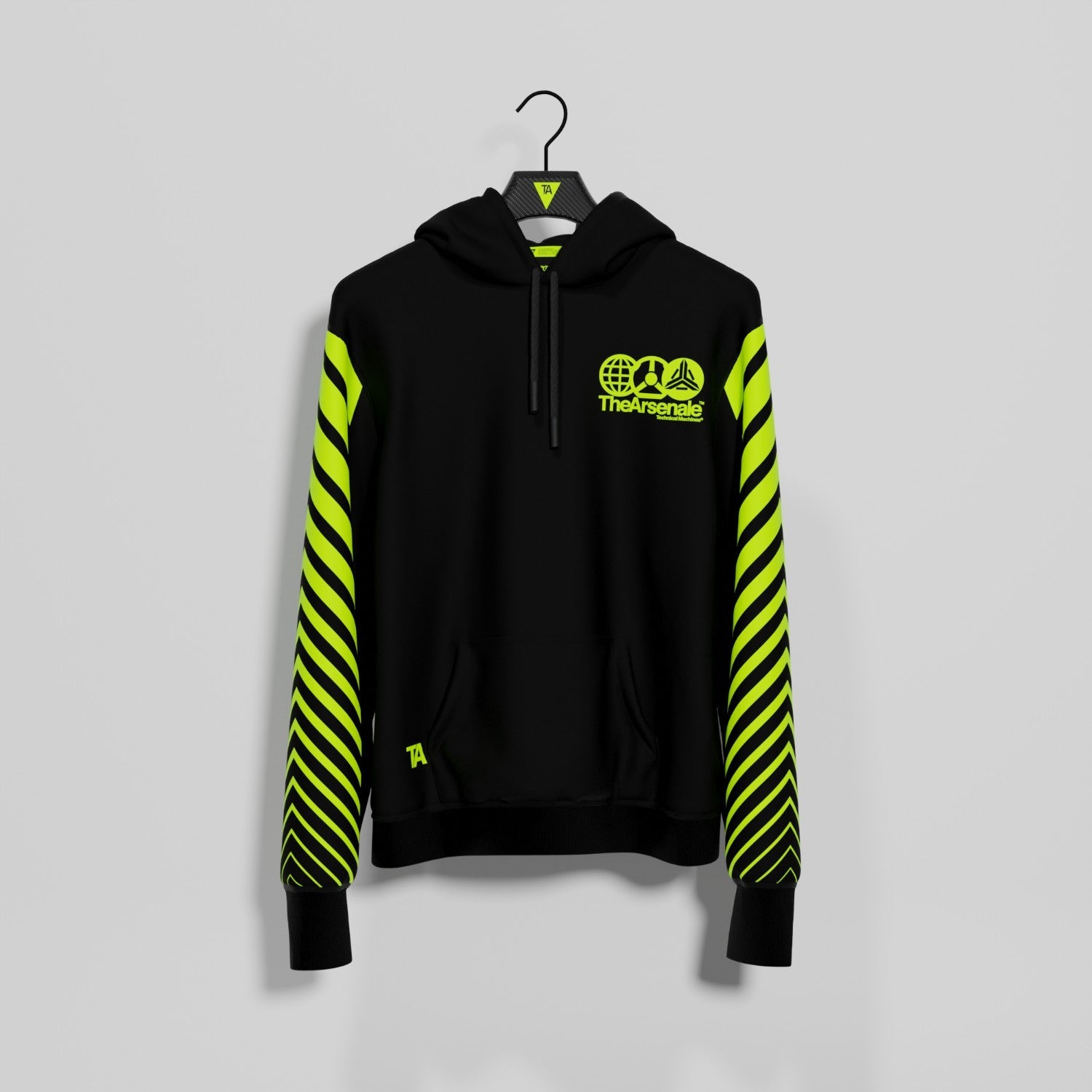 TRANSMISSION HOODIE BLACK YELLOW - TheArsenale