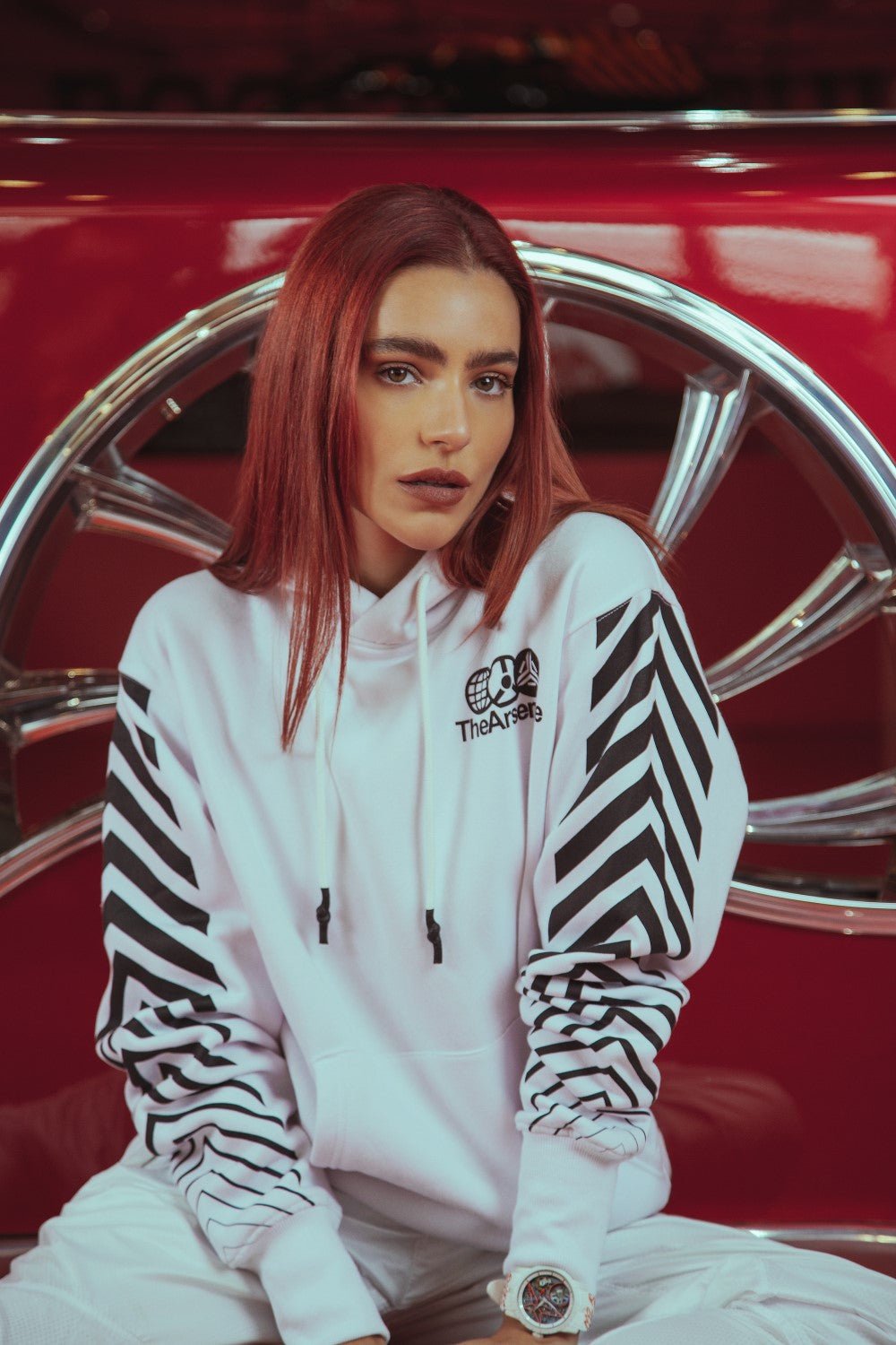 TRANSMISSION HOODIE WHITE - TheArsenale